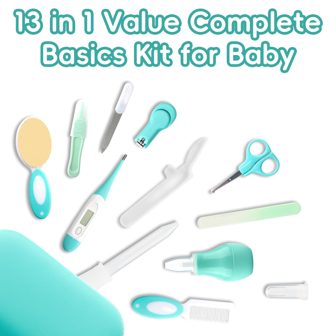 Infant Grooming Kit for Newborns (18 in 1, Green)