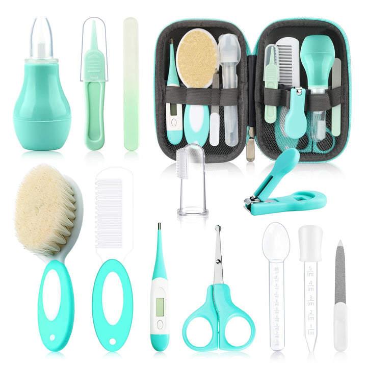 Infant Grooming Kit for Newborns (18 in 1, Green)