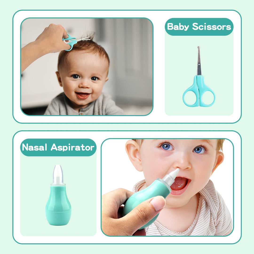 Infant Grooming Kit for Newborns (18 in 1, Green)