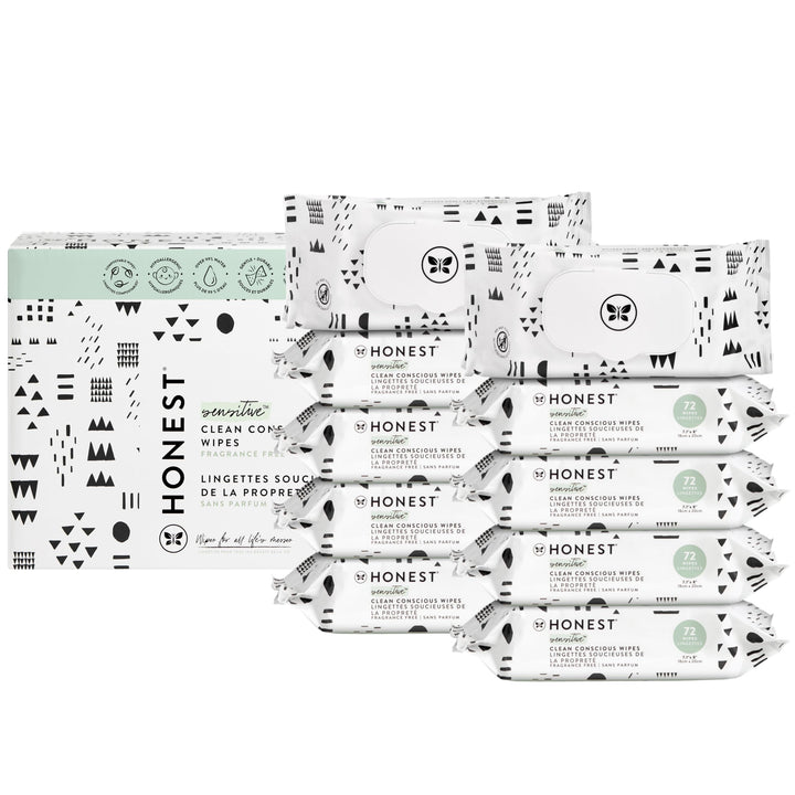 Clean Conscious Multi-Use Wipes | Hypoallergenic + Unscented for Sensitive Skin