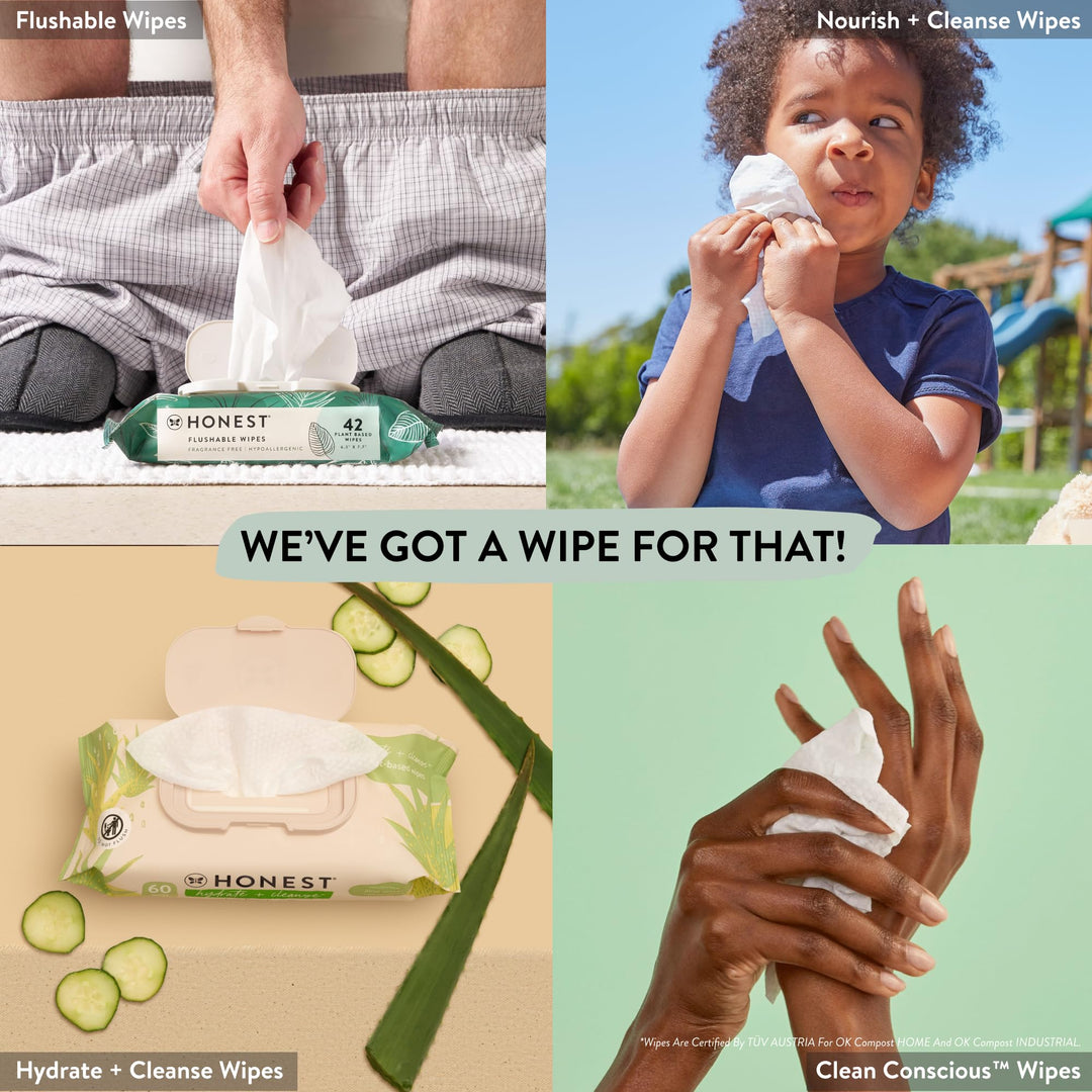 Clean Conscious Multi-Use Wipes | Hypoallergenic + Unscented for Sensitive Skin