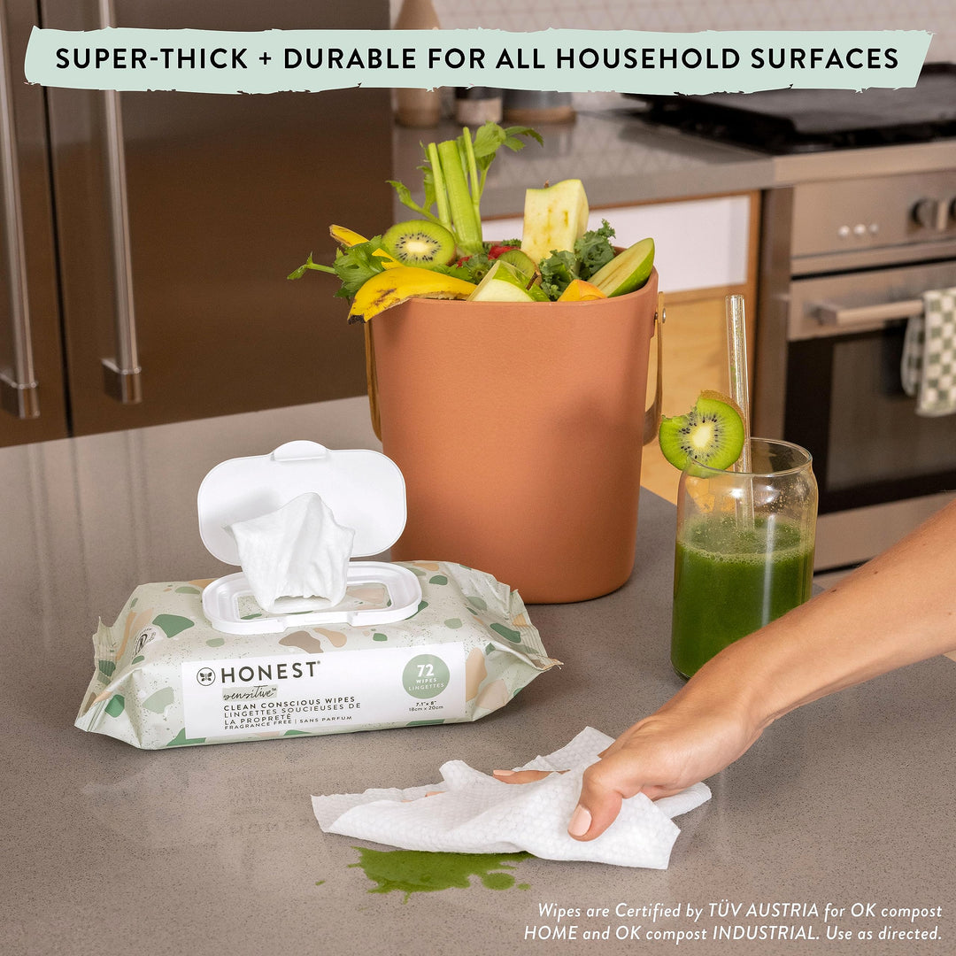 Clean Conscious Multi-Use Wipes | Hypoallergenic + Unscented for Sensitive Skin