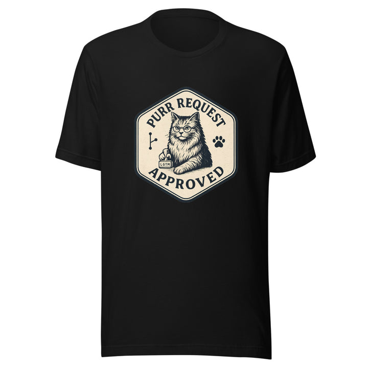 Purr Request Approved LGTM Cat Developer T-Shirt mockup