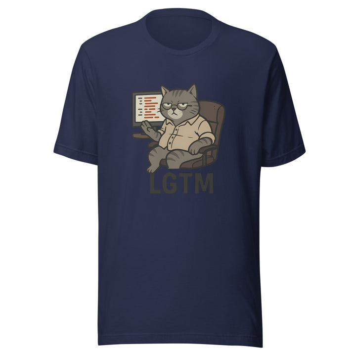 LGTM Senior Reviewer Cat Code Review T-Shirt - Navy