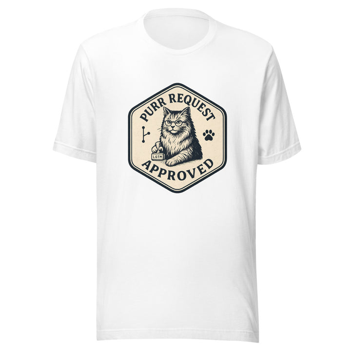 Purr Request Approved LGTM Cat Developer T-Shirt - White