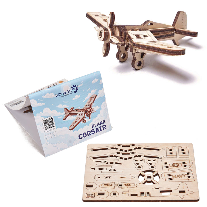 Wood Trick 3D Puzzle - Corsair & Lightning planes