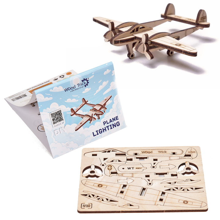 Wood Trick 3D Puzzle - Corsair & Lightning planes