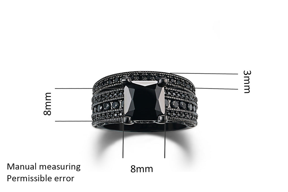 Zinnia Ring - Stunning Black Gold Ring - Men