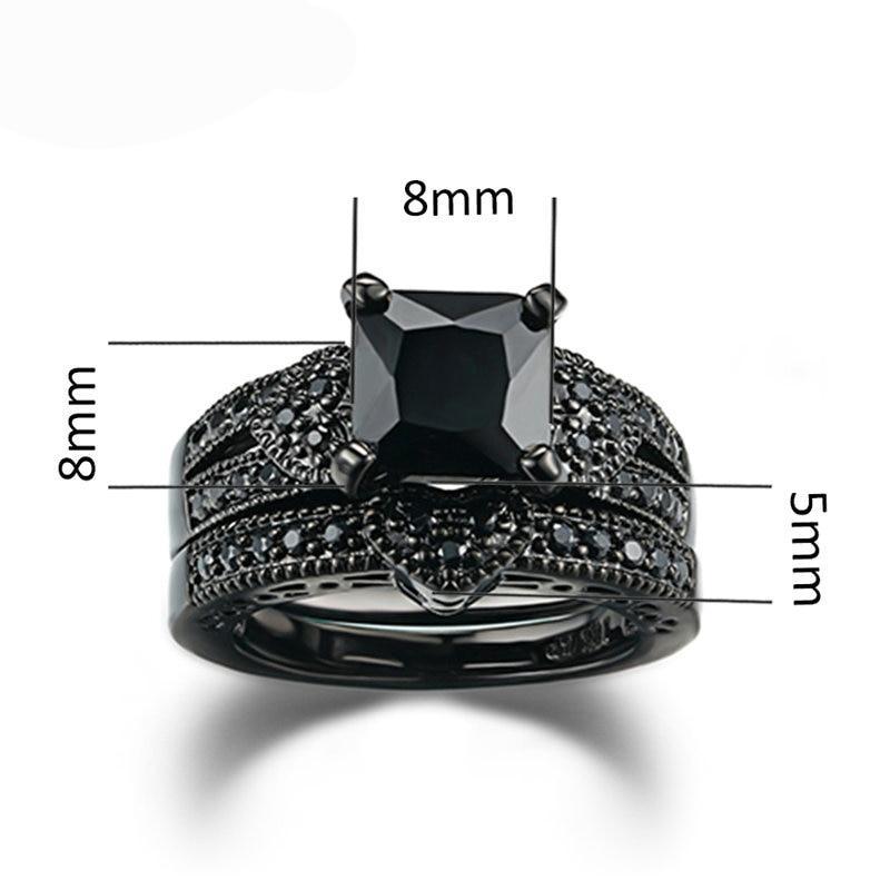 Zinnia Ring - Stunning Black Gold Ring - Women