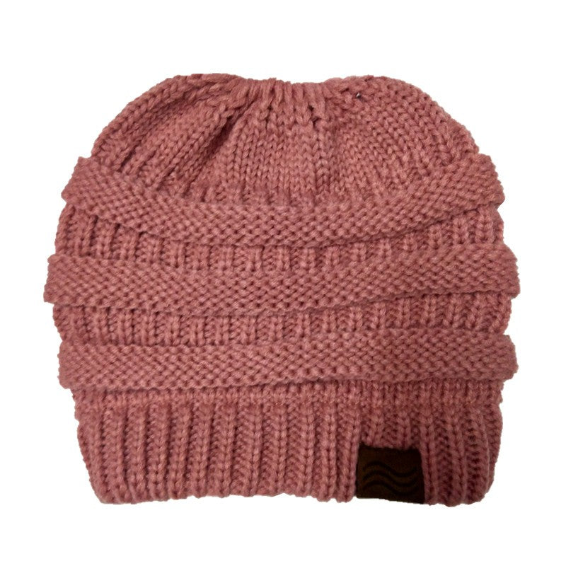 Ponytail Warm Knitted Stylish Beanie - ShopperEZ