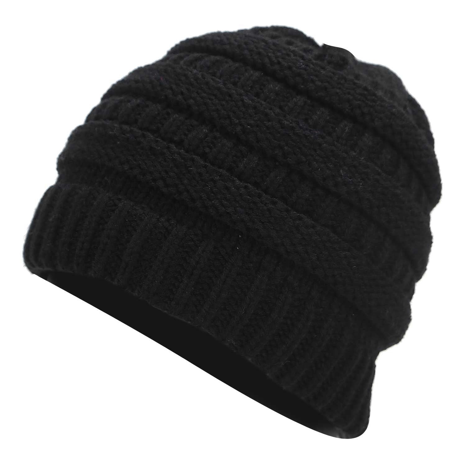 Ponytail Warm Knitted Stylish Beanie - ShopperEZ