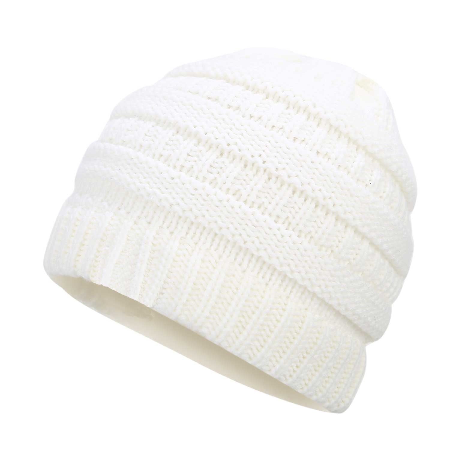 Ponytail Warm Knitted Stylish Beanie - ShopperEZ
