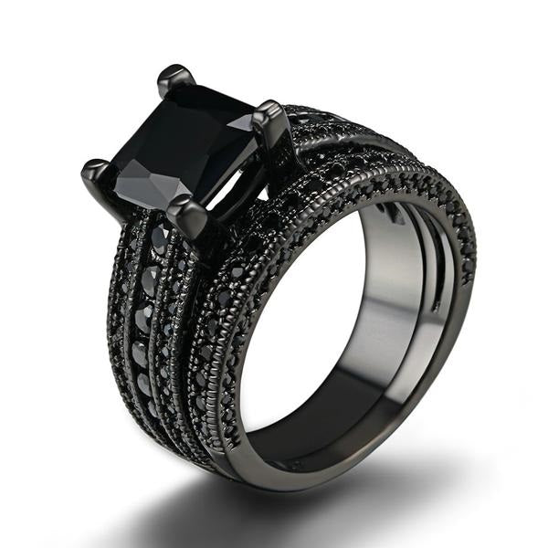 Zinnia Ring - Stunning Black Gold Ring - Men
